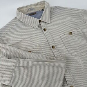 Scotch Soda Mens Striped Long Sleeve Button Down Shirt Top Beige Blue‎ Size L